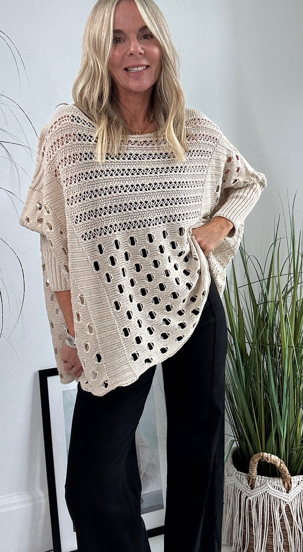 Crochet Knit - oatmeal