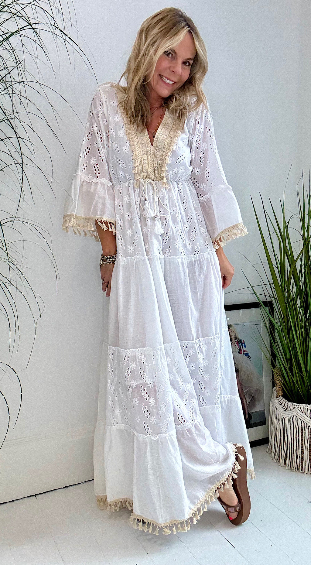 The white bo ho maxi dress