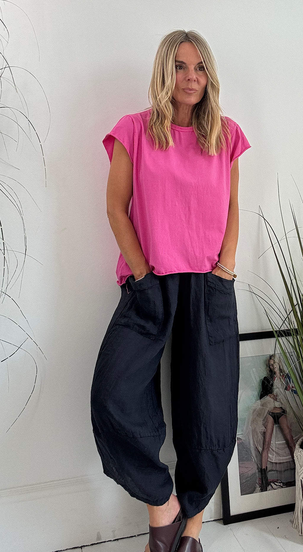Cap Sleeve Tee Fuchsia