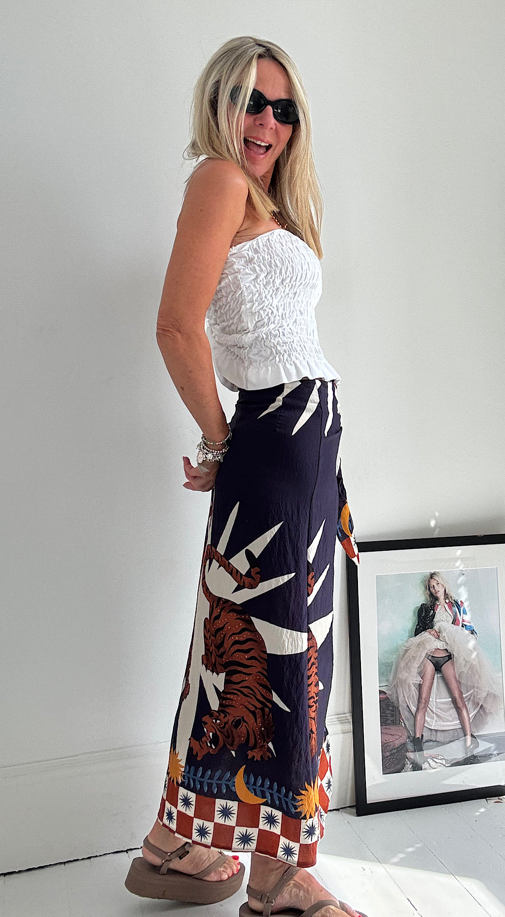 Cotton sarong navy