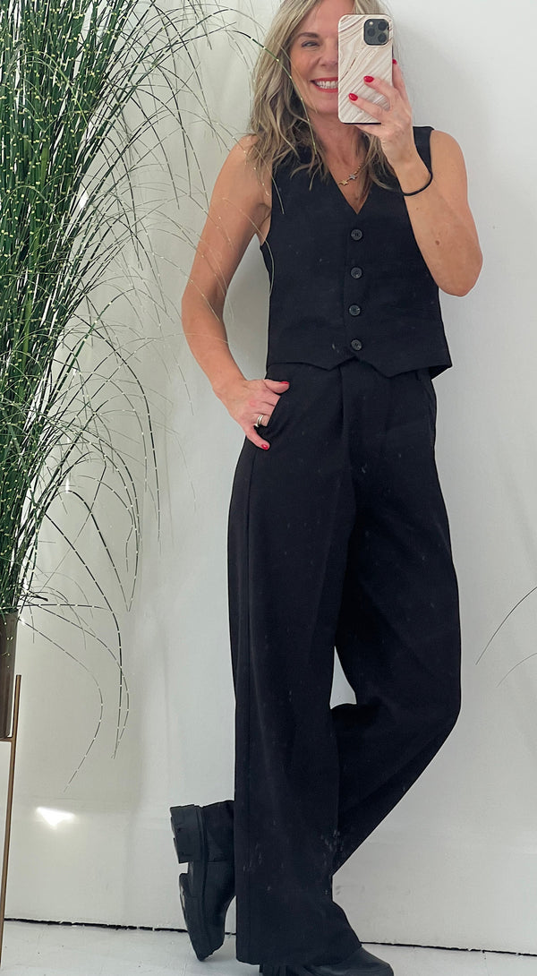 French Suit Trouser - black