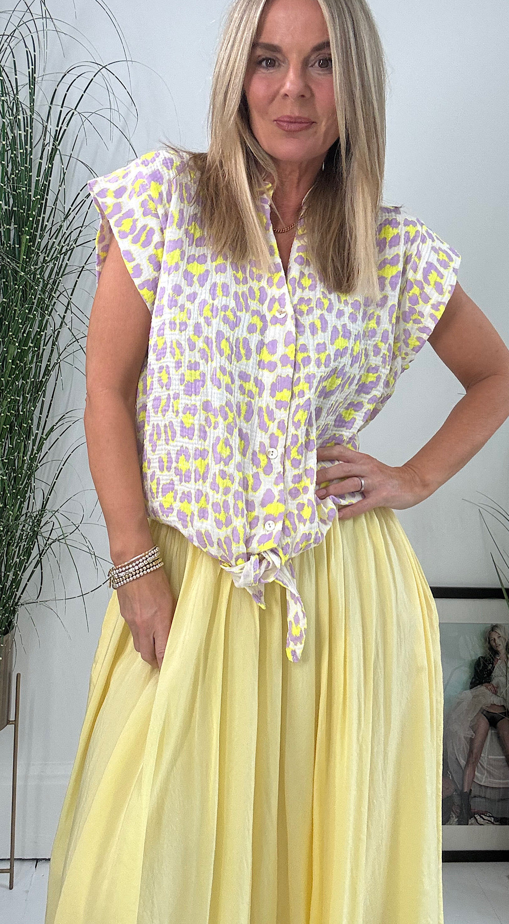 Bright Leopard Tie Shirt