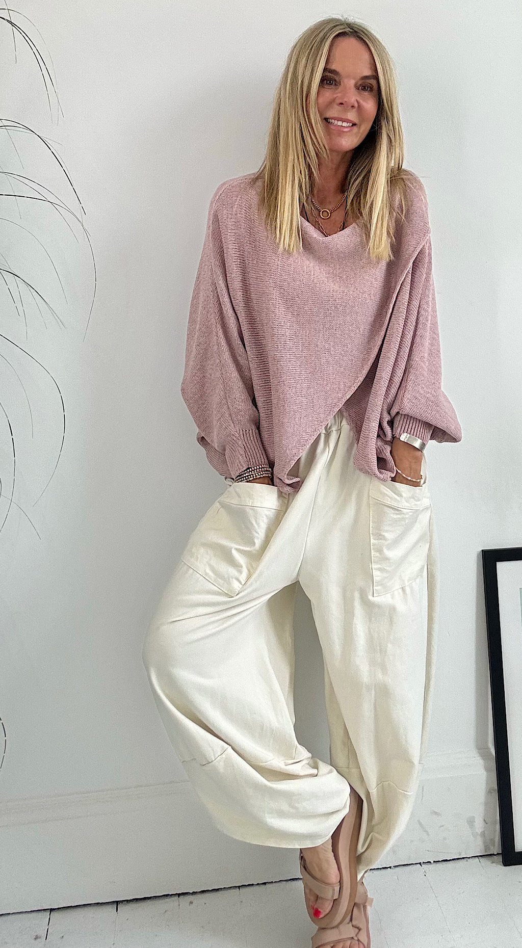 Crossover Knit Dusty Pink