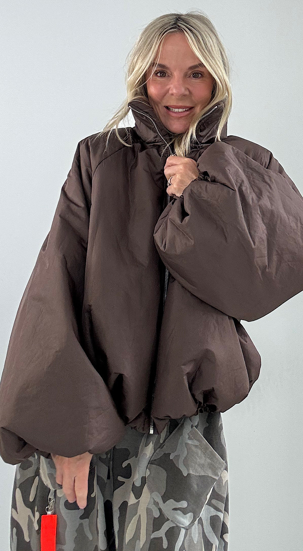 Chocolate Puff Ball Coat