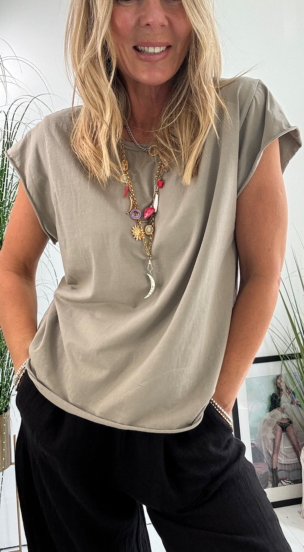 Cap Sleeve Tee Mocha