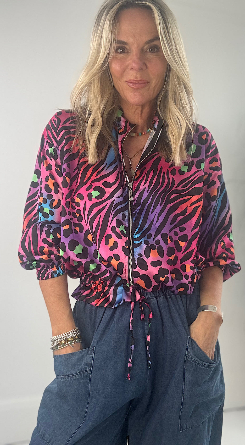 oh the 80's bomber retro leopard