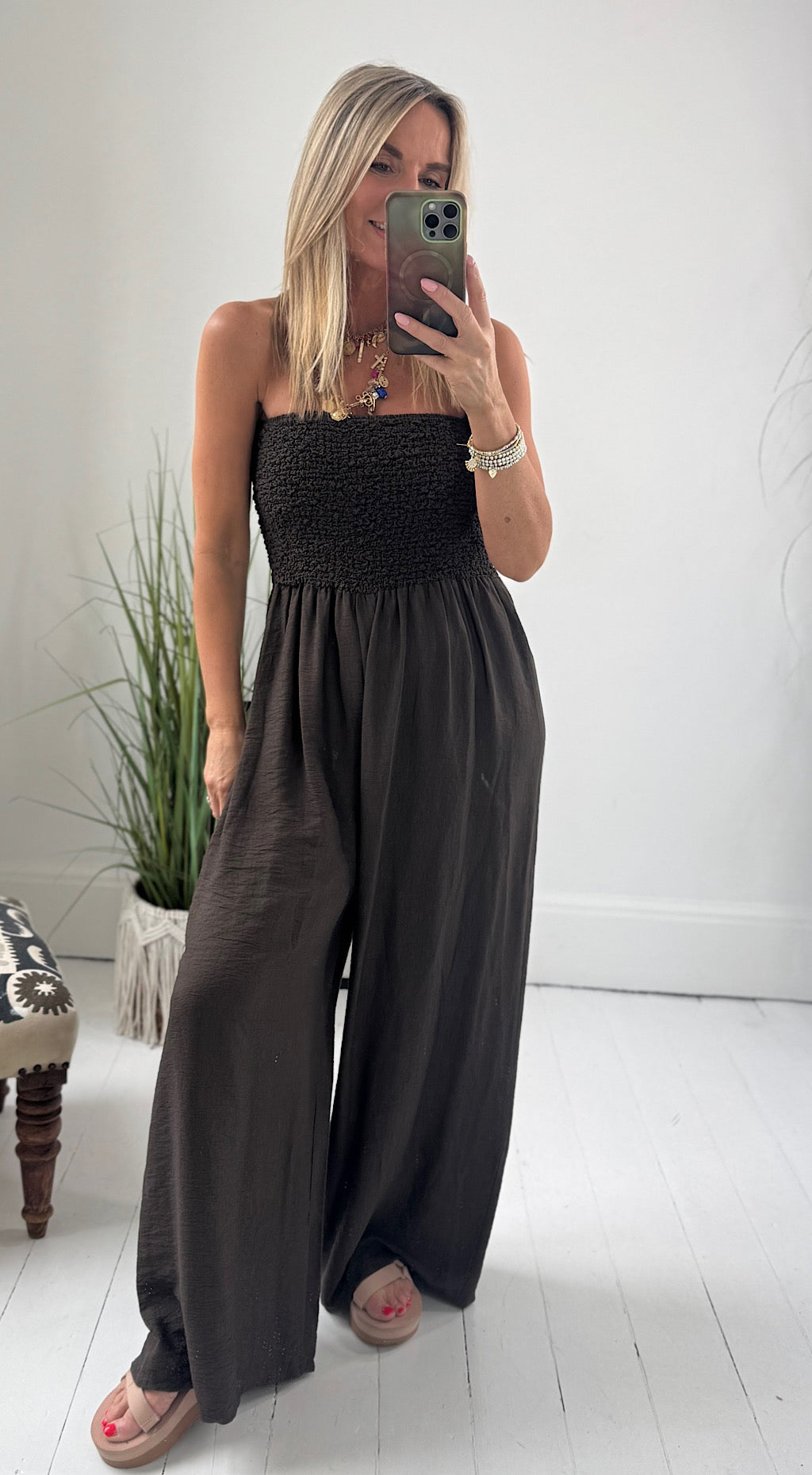 Bardot jumpsuit - Chocolate brown
