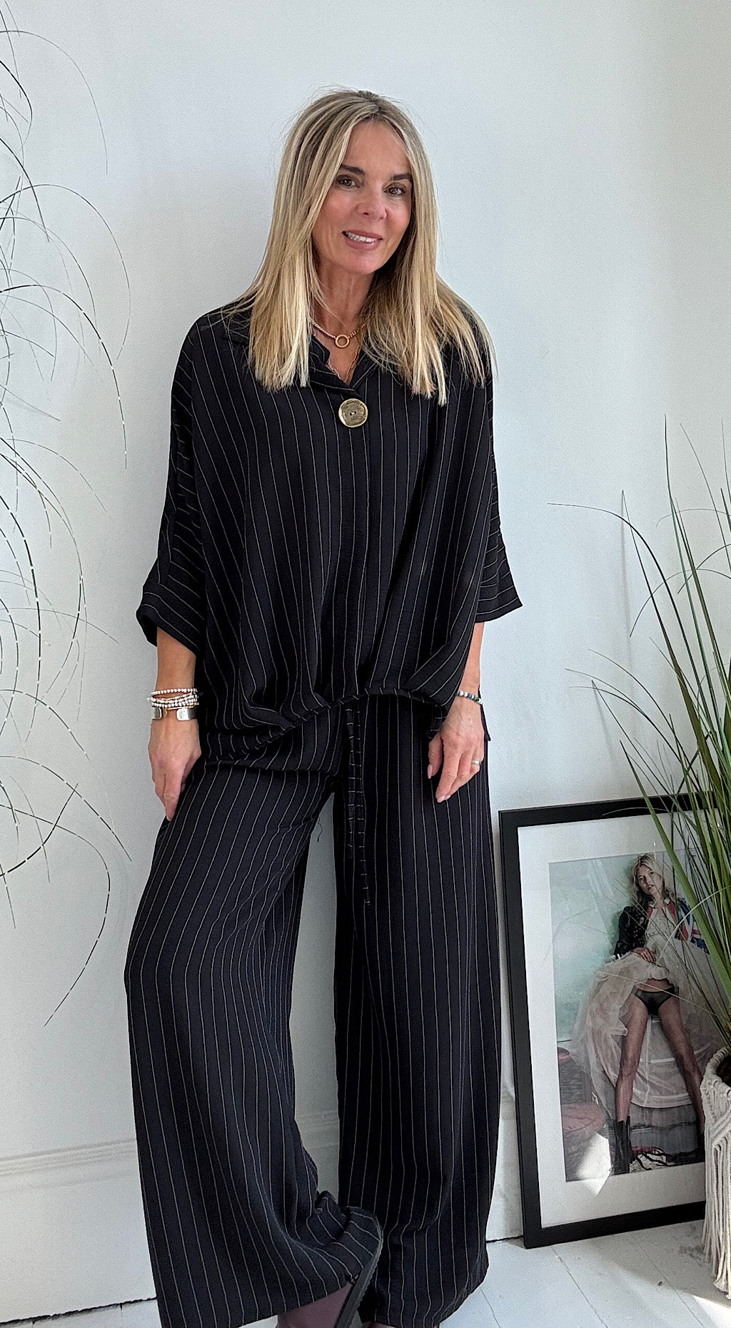 Black Pinstripe Suit