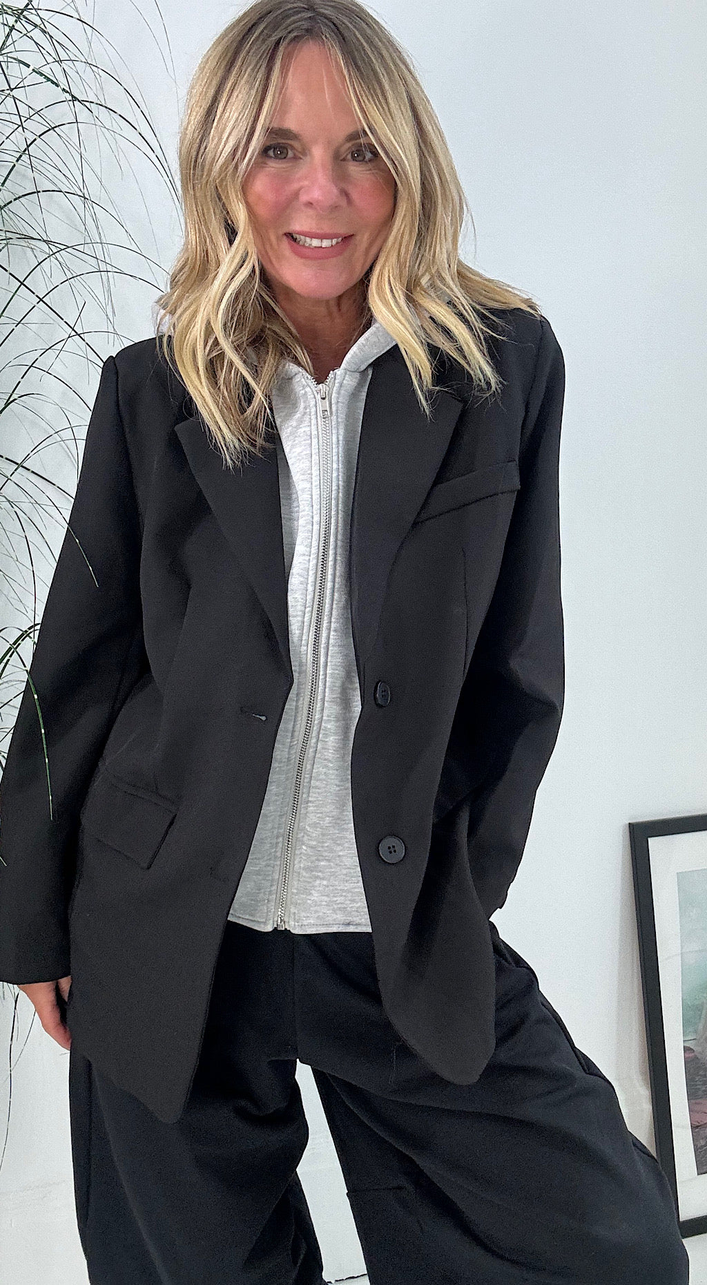 Hooded Black Blazer