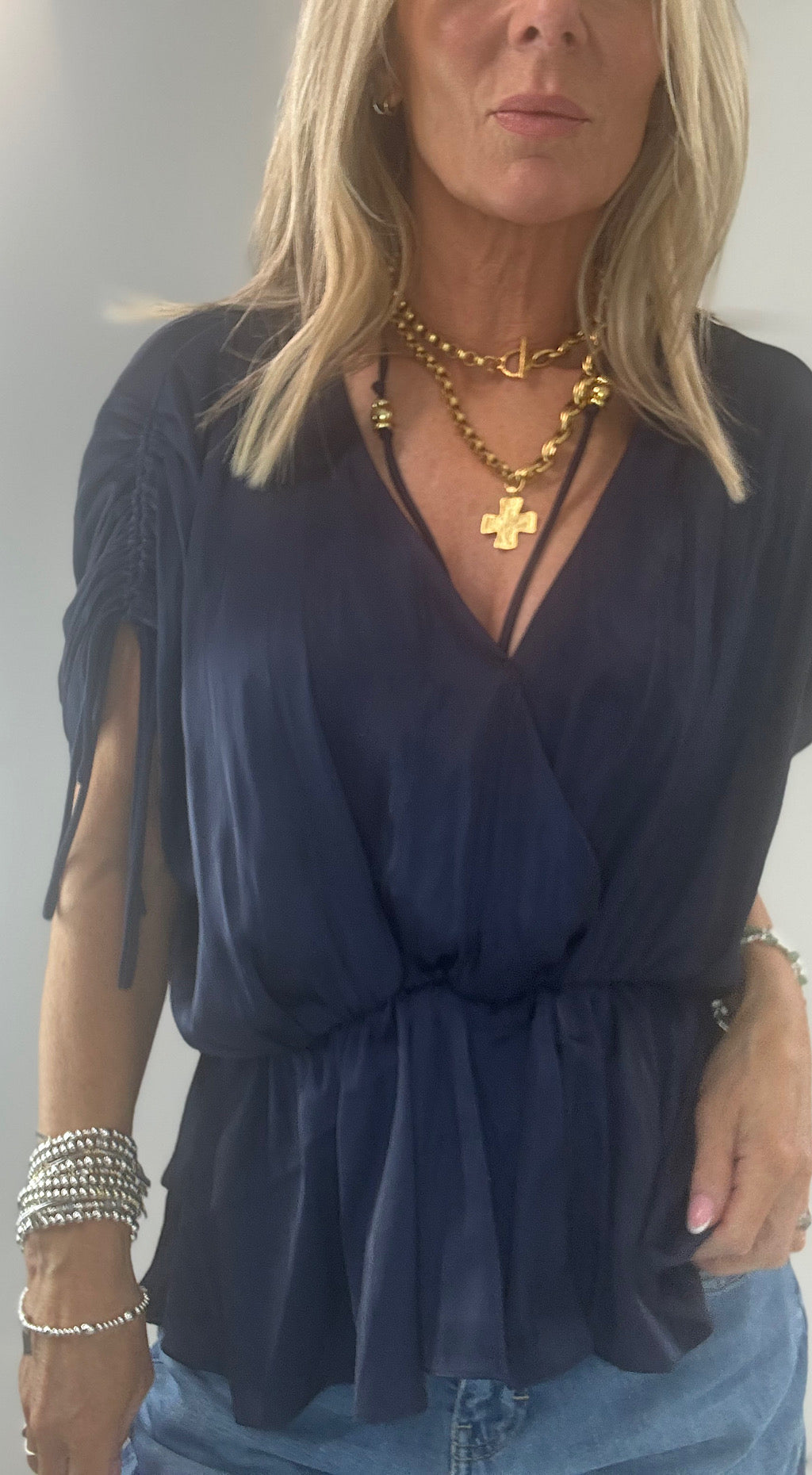 Navy Blue slinky top