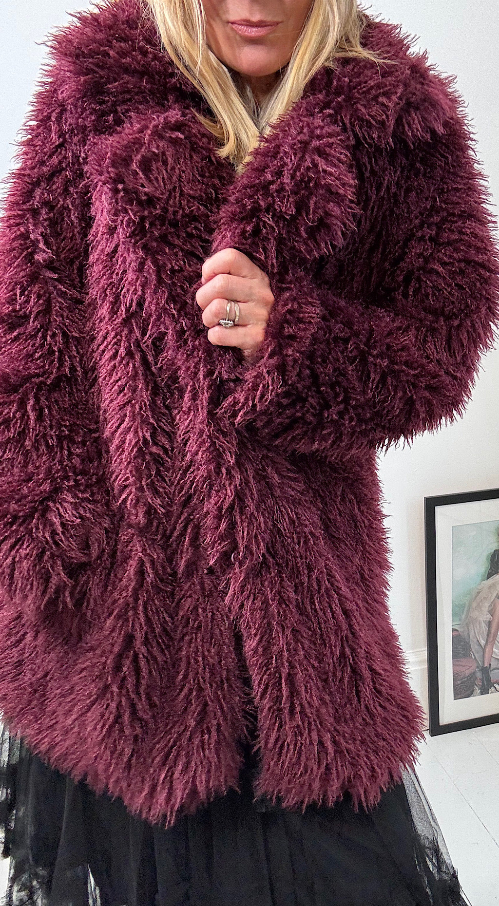 Carrie mongolian faux fur plum