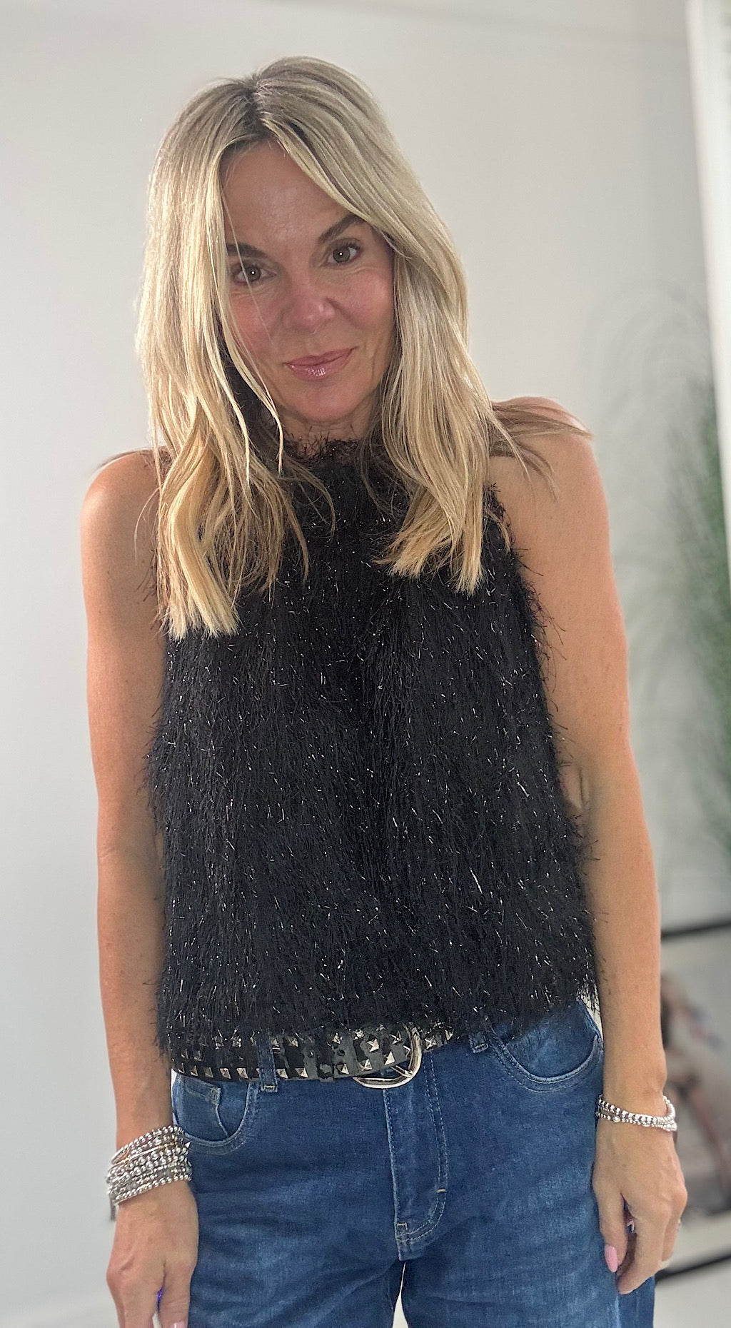 Retro Shimmy Vest - black