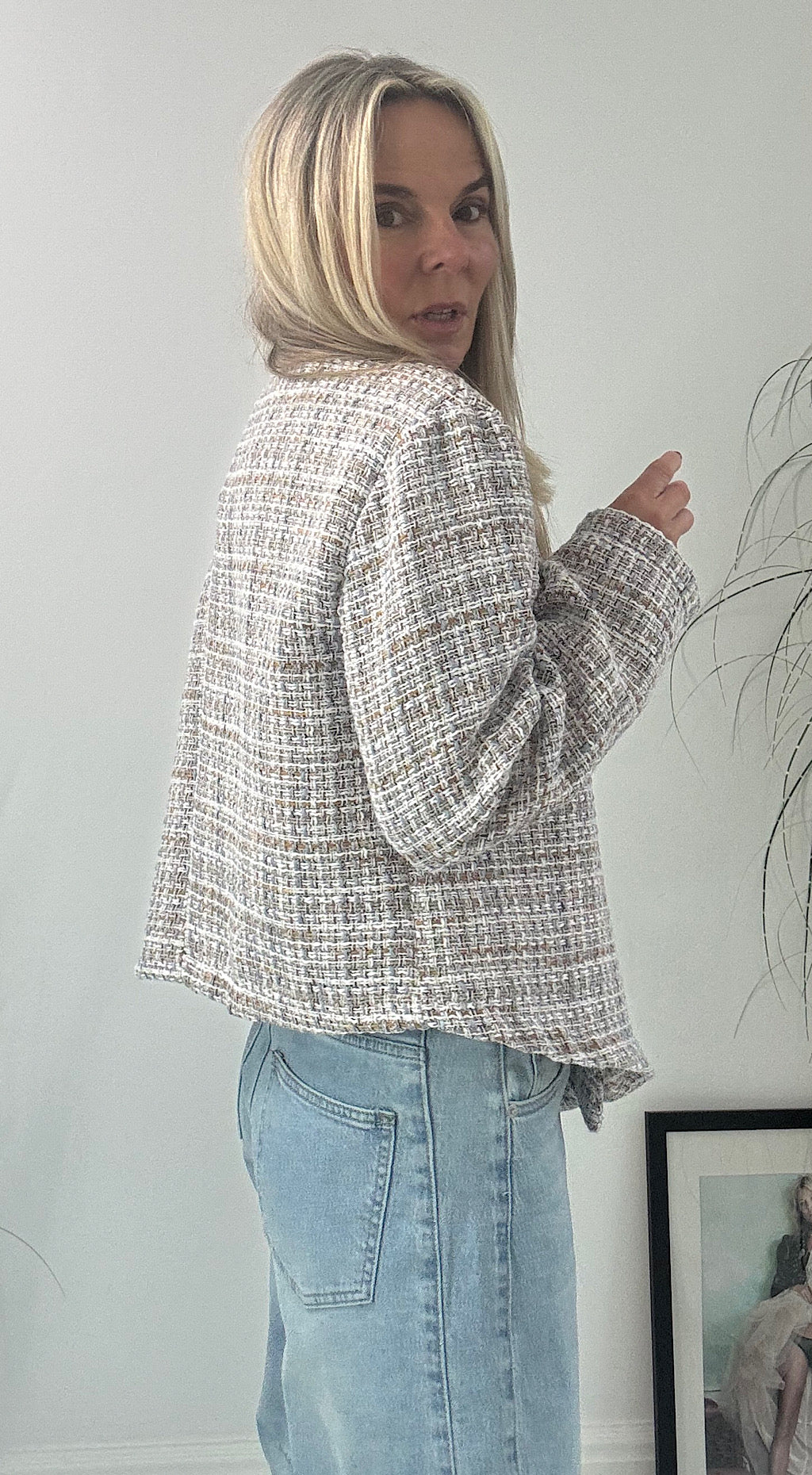 Asymmetric Tweed Jacket