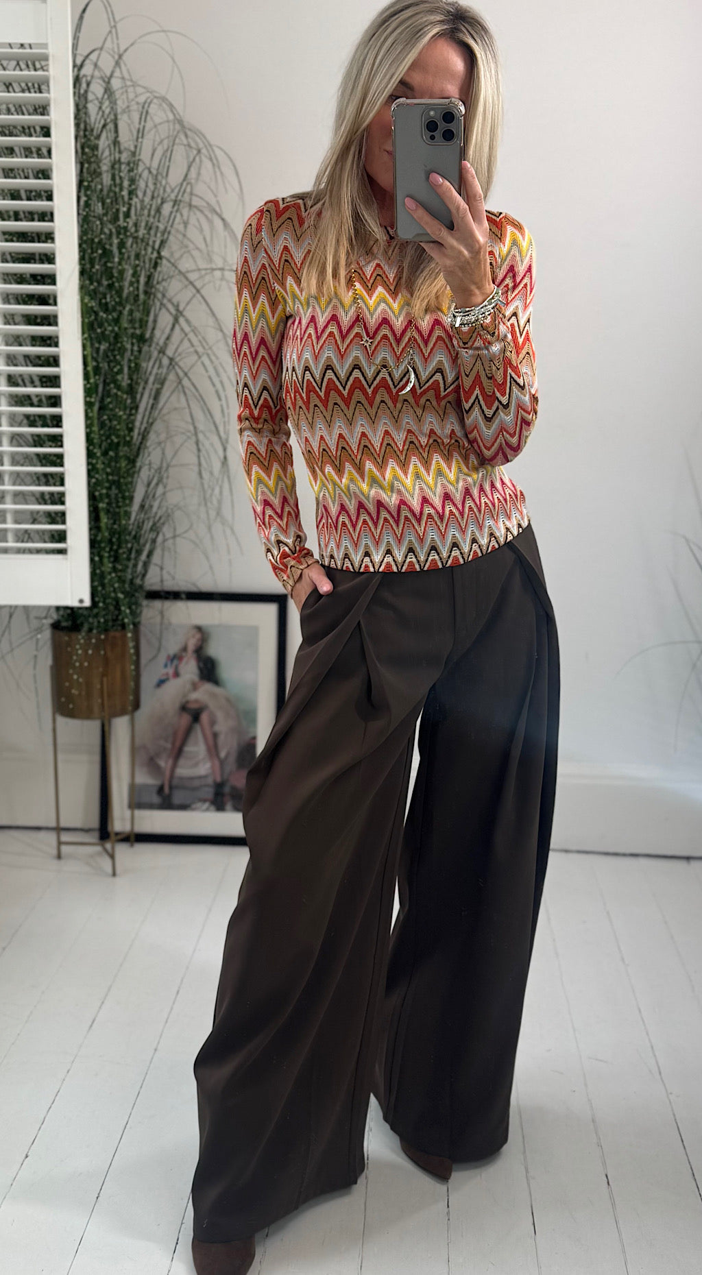 Zig Zag Slinky Top - orange mix