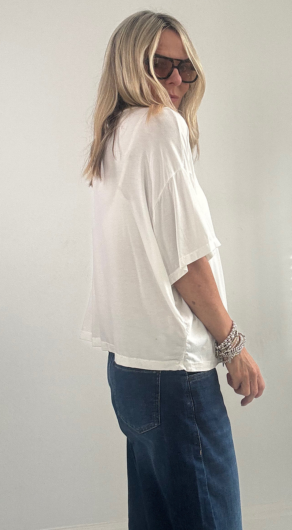 Boxy Slinky Tee - white