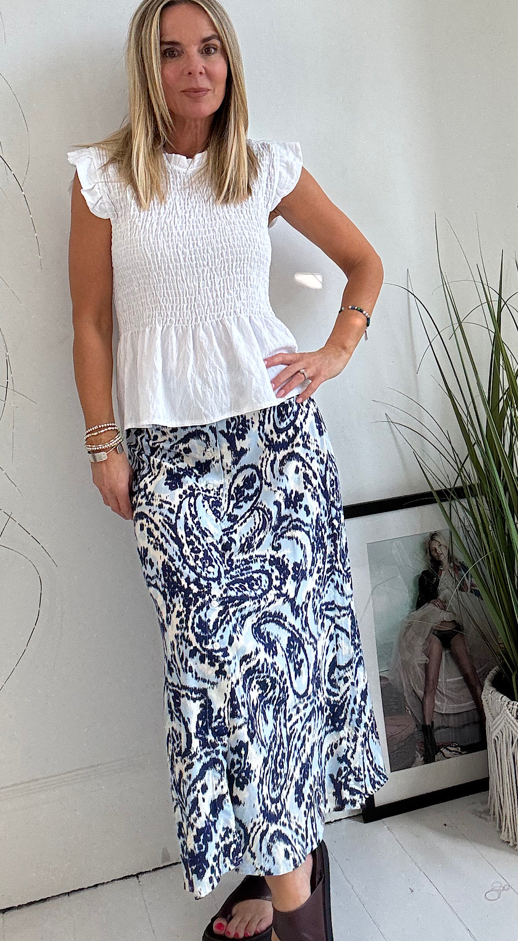 Joella Skirt - Blue Paisley