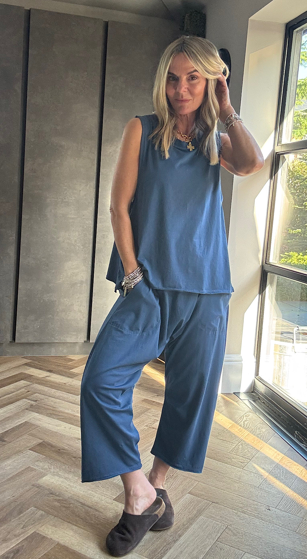 Free Spirit Cropped Pant - blue