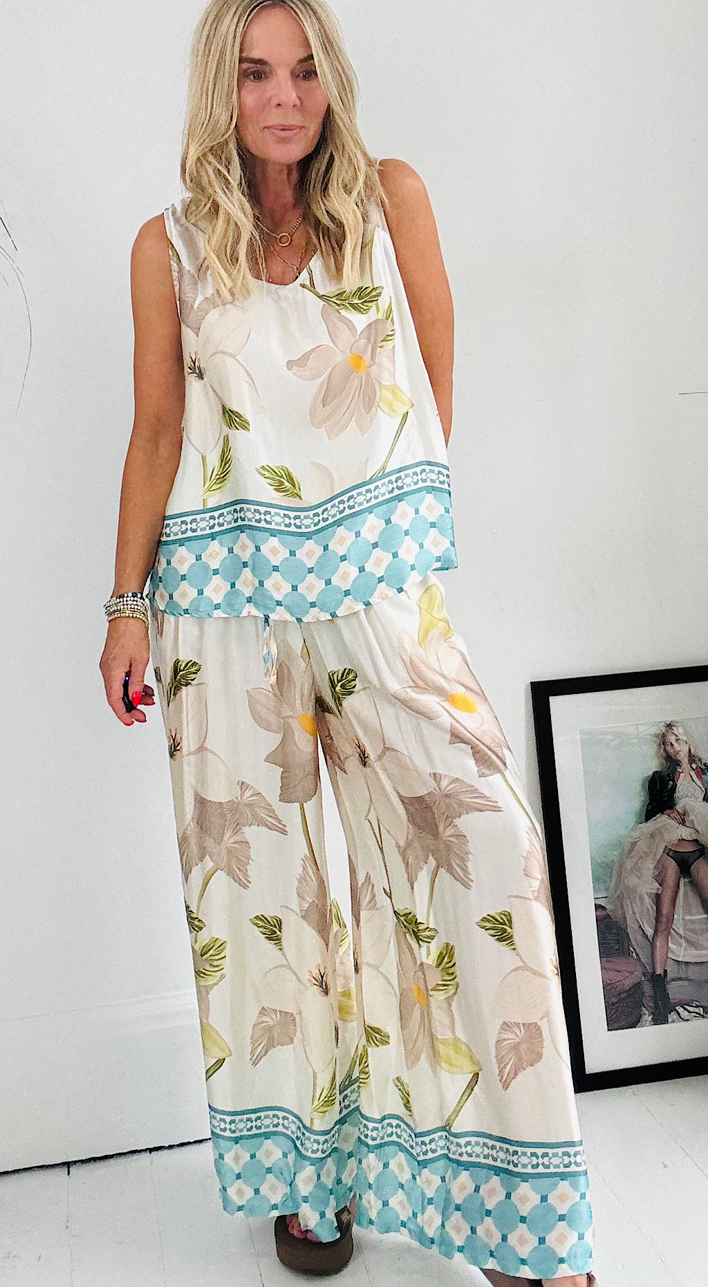 Floral print suit