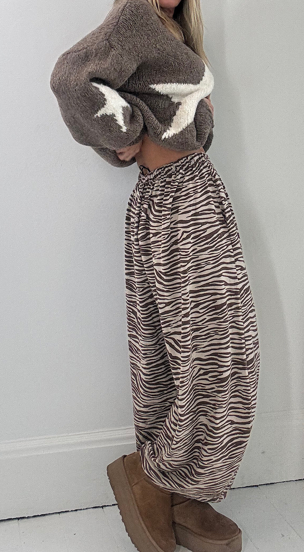 Zebra Barrel Leg Pant