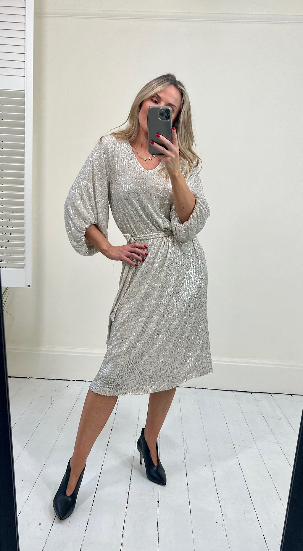 Champagne sequin dress